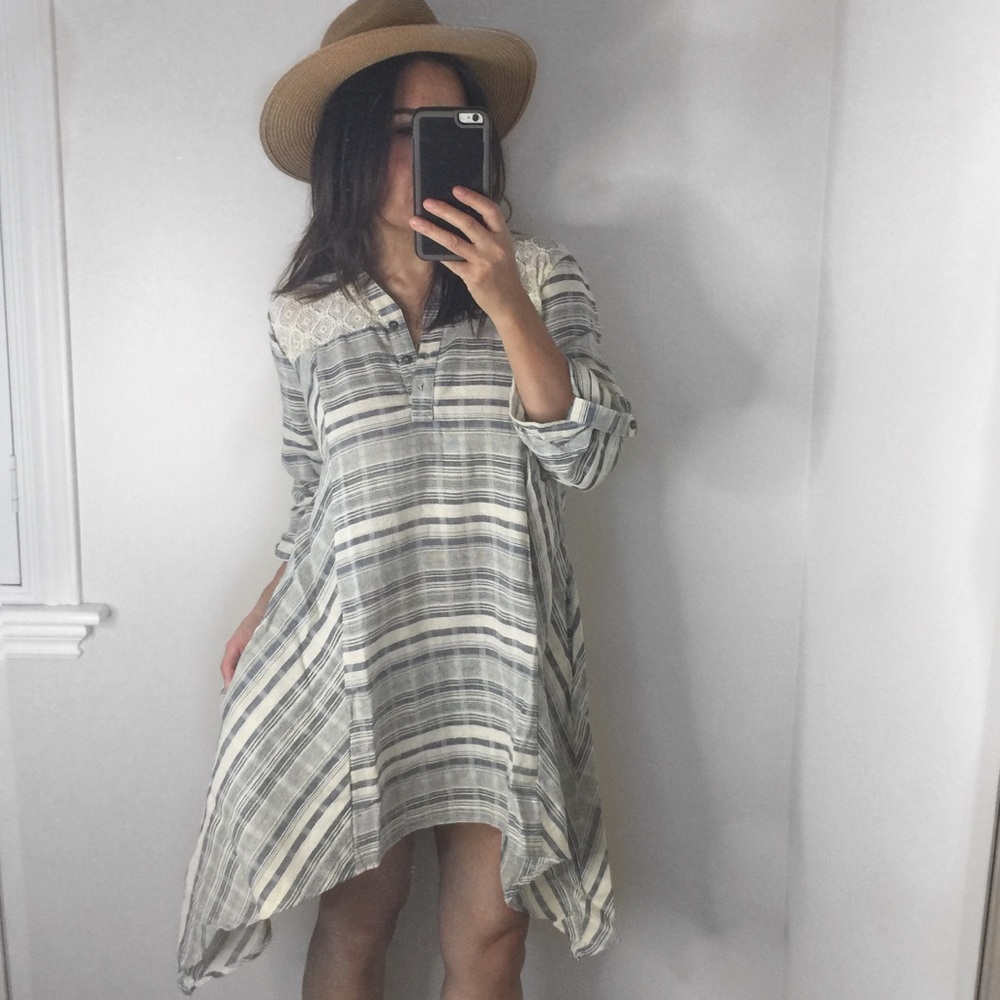 Asymmetrical woven tunic